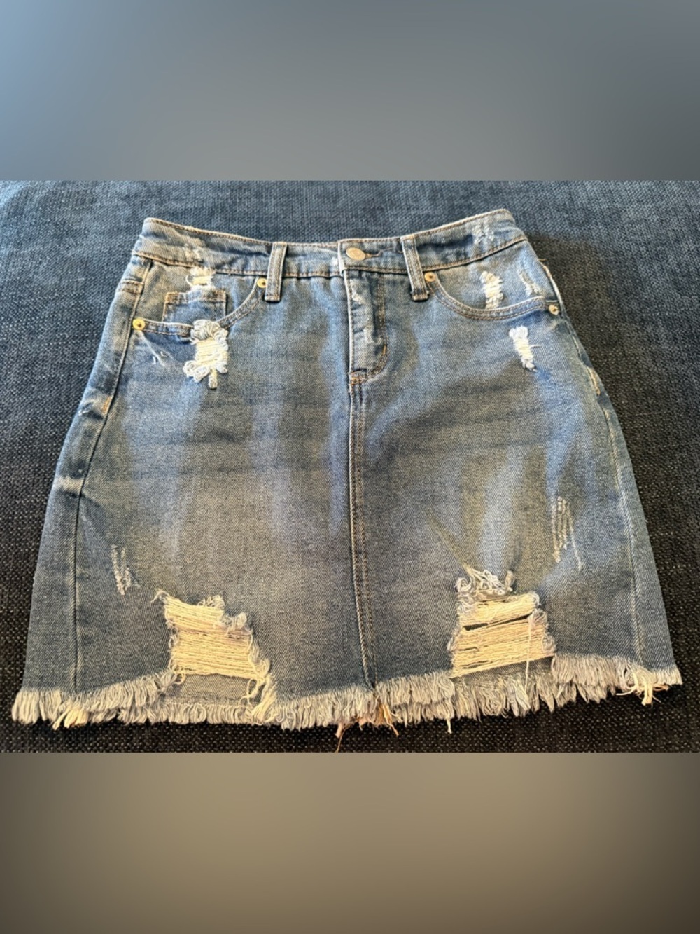 wild fable Light Blue Distressed Denim Skirt